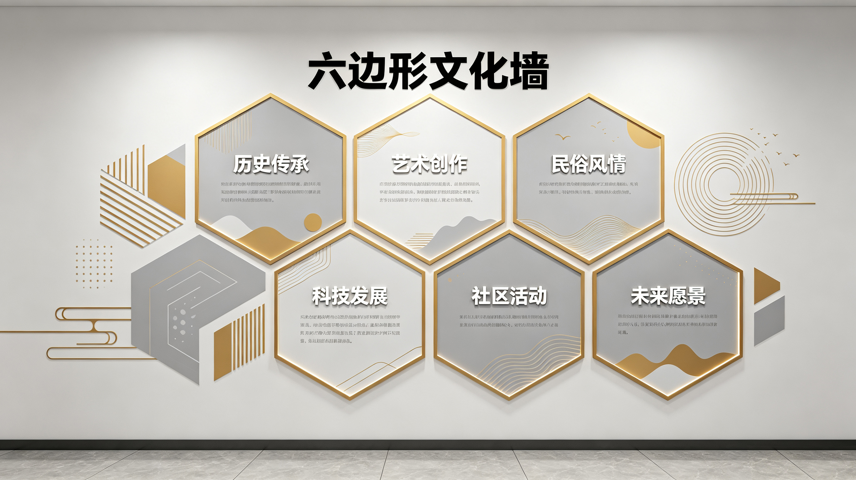 黎川县企业文化墙 | 六边形信息美学